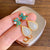 Cloisonne & Jade Vergoldete Ohrringe im chinesischen Stil
