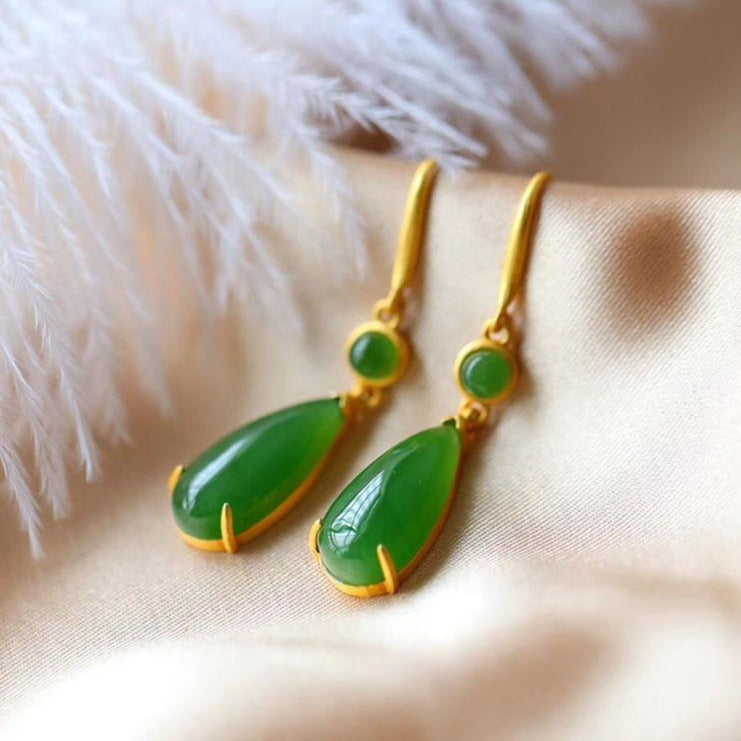 Orange and green jade earrings by Joules By Radhika  The Secret Label
