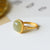 Anello in argento dorato in stile cinese con giada verde