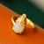 Gilding Pi Xiu White Jade Chinese Style Gilding Silver Ring