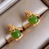 Gilding Pi Xiu Green Jade Chinese Style Gilding Silver Ring