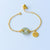 Gilding Xi Character & Green Jade Pendant Chinese Style Bracelet