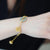 Dorure Xi Caractère & Pendentif Jade Vert Bracelet Style Chinois