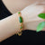 Braccialetto di doratura in stile cinese con ciondolo in giada verde