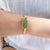 Vergoldetes Armband aus grünen Jadeperlen im chinesischen Stil