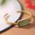 Vergoldetes Armband aus grünen Jadeperlen im chinesischen Stil