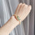 Bracelet en dorure de style chinois avec perle de jade verte