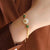 Gilding Fu Character White Jade Chinese Style Bracelet