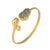 Braccialetto dorato in stile cinese con perline di giada a forma di zucca