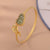 Braccialetto dorato in stile cinese con perline di giada a forma di zucca