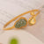 Bracelet en dorure de style chinois avec perle de jade en forme de gourde