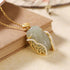 Collier Dorure Pendentif Jade Forme Cigale