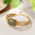 Grünes Jade-Armband mit Vergoldung im chinesischen Stil