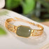 Grünes Jade-Armband mit Vergoldung im chinesischen Stil