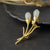 Spilla di giada bianca dorata a forma di magnolia Denudata
