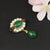 Broche Retro de Jade Verde con Perlas Dorado en Plata