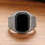Ring mit Öffnungen aus schwarzem Achat aus Sterlingsilber
