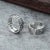 Anello con aperture in argento sterling in stile cinese con motivo Mahjong