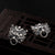 Löwengesicht Sterling Silber Ohrringe im chinesischen Stil