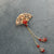 Fan with Tassel Designed Retro Red Agate Gilding Brooch