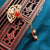 Fan with Tassel Designed Retro Red Agate Gilding Brooch