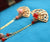 Fan with Tassel Designed Retro Red Agate Gilding Brooch