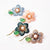 Plum Blossom Shape Embroidery with Green Jade Gilding Brooch