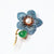 Plum Blossom Shape Embroidery with Green Jade Gilding Brooch