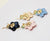 Plum Blossom Shape Embroidery with Green Jade Gilding Brooch