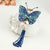 Butterfly Shape Embroidery with Tassel Gilding Brooch