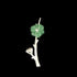 Spilla in argento sterling con fiore di pruno in giada verde