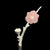 Pink Crystal Plum Blossom Designed Sterling Silver Brooch