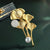 Gilding Ginkgo Leaves & Pearls Designed Brooch