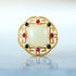 White Jade & Hollow-carved Designed Gilding Silver Brooch