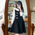 Vestido chino de manga larga con cuello de ilusión estilo Lolita Vestido negro pequeño