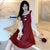 Robe chinoise de style lolita à manches bouffantes et col carré