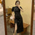 Short Puff Sleeve Tea Length Lolita Style Cheongsam Dress