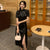 Short Puff Sleeve Tea Length Lolita Style Cheongsam Dress