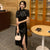 Vestido Cheongsam estilo Lolita con manga abullonada corta y longitud de té