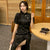Short Puff Sleeve Tea Length Lolita Style Cheongsam Dress