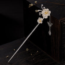 Jade Flower Designed Sterling Silver Retro Chinese Style