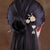 Forcina per capelli in stile cinese retrò in argento sterling con fiore di giada con nappa a farfalla