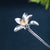 Forcina per capelli in stile cinese retrò in argento sterling con design Magnolia