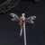 Dragonfly Designed Ruby & Sterling Silver Retro Chinese Style Hairpin
