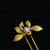 Forcina per capelli in stile cinese retrò in argento sterling con doratura di orchidee