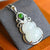 Gourd Shape White Jade Pendant Gilding Necklace