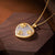 Butterfly Carved Heart Shape Jade Pendant Gilding Necklace