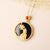 KWAN-YIN Designed Black Jade Pendant Gilding Necklace