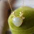 Elk Designed White Jade Pendant Gilding Necklace