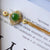 Lantern Shape Green Jade Pendant with Tassels Gilding Necklace